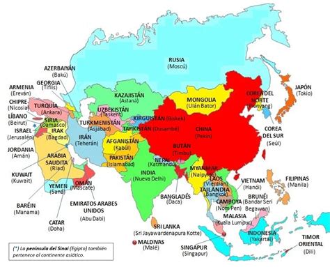 Mapas De Los Cinco Continentes Países Y Capitales — Saber Es Práctico