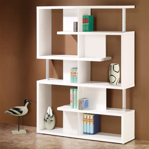 Coaster Bookcases 800310 Modern White Finish Bookcase Corner