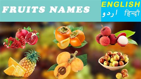 All Fruits Name In English Urdu And Hindi Fruits Vocabulary In