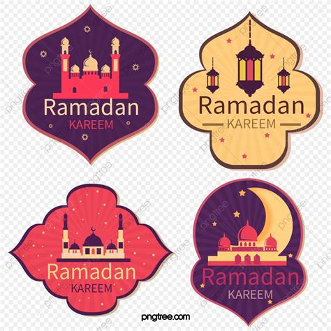 Hand Drawn Cartoon Purple Ramadan Badge Illustration Ramadan Cartoon