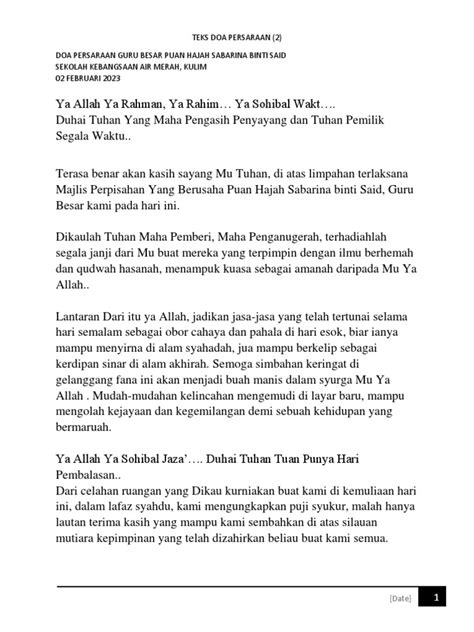 Teks Doa Persaraan Pdf