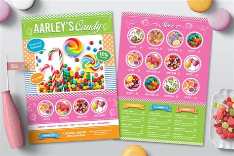 Candy Shop Menu Flyer By Aarleykaiven On Envato Elements Flyer Design