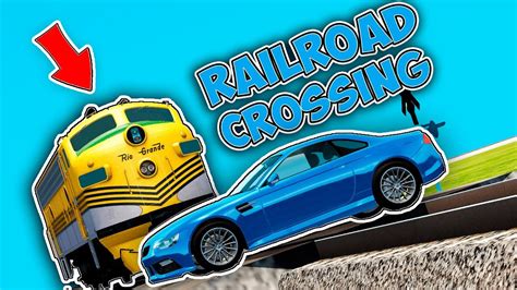 Railroad Crossing Train Accidents Beamngdrive Percars Youtube