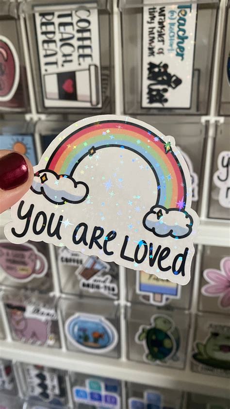 You Are Loved Rainbow Laminated Vinyl Sticker Etsy