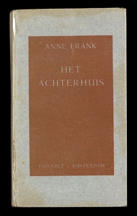 Dutch First Edition Of Anne Franks Diary The Wiener Holocaust Library
