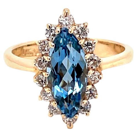 Marquise Aquamarine And Diamond Ring For Sale At Stdibs