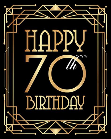 Happy 70th Birthday Sign Printable Birthday Poster Etsy