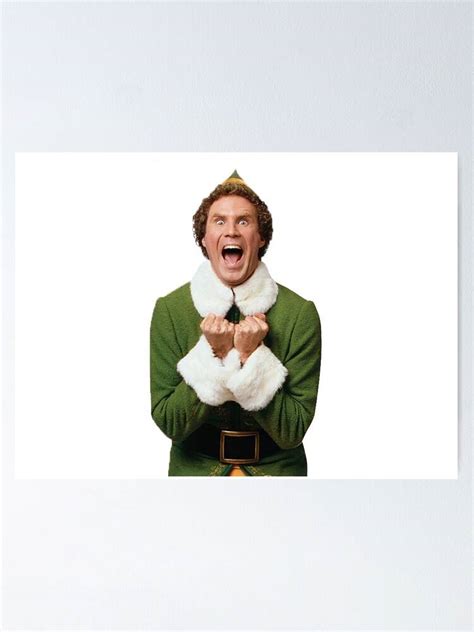 Excited Buddy The Elf Christmas Poster Canvas Print Wooden