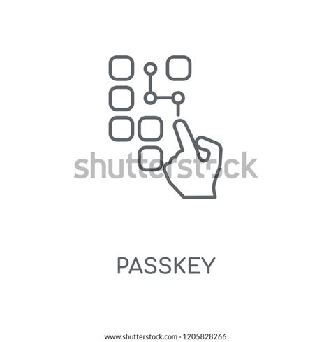 Passkey Linear Icon Passkey Concept Stroke Stock Vector Royalty Free