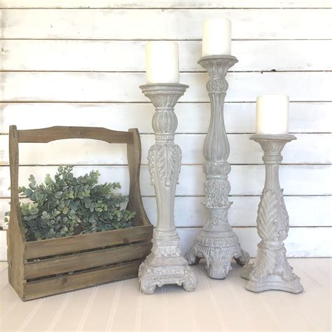 Ornate Candlesticks Set Of Three Ornate Candle Holders French Etsy
