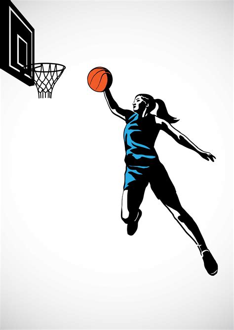 Female Basketball Player Slam Dunk Silhouette Vector Art At Vecteezy