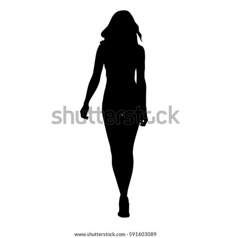 Slim Sexy Woman Vector Silhouette Tall Stock Vector Royalty Free 591603089 Shutterstock