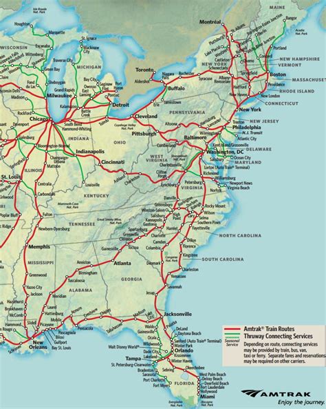 Amtrak East Coast Routes World Maps
