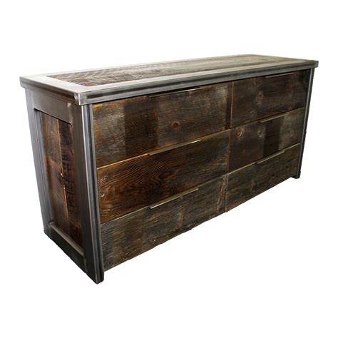 Modern Rustic Industrial Reclaimed Wood Handmade Custom Dresser Chest