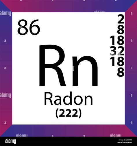 Rn Radon Chemical Element Periodic Table Single Vector Illustration