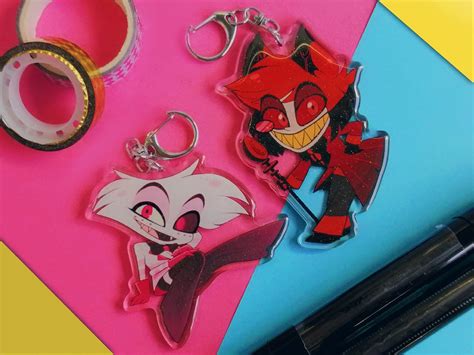 Hazbin Hotel Alastor Angel Dust Acrylic Charm Etsy