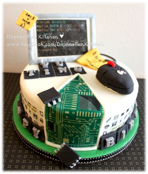Pin By Azucar Deko On Party Ideas Science Cake Computer Cake Themed