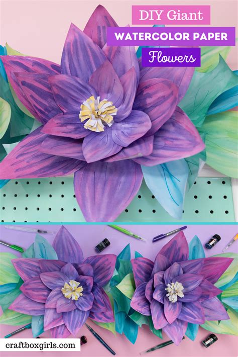 Diy Giant Watercolor Paper Flowers Craft Box Girls