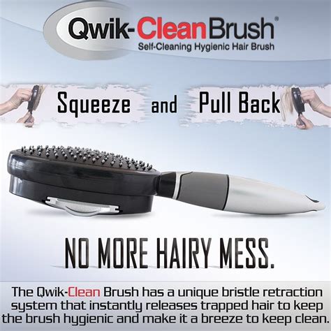 Qwik Clean Self Cleaning Hair Brush Easy Clean Detangle Brush Or Comb