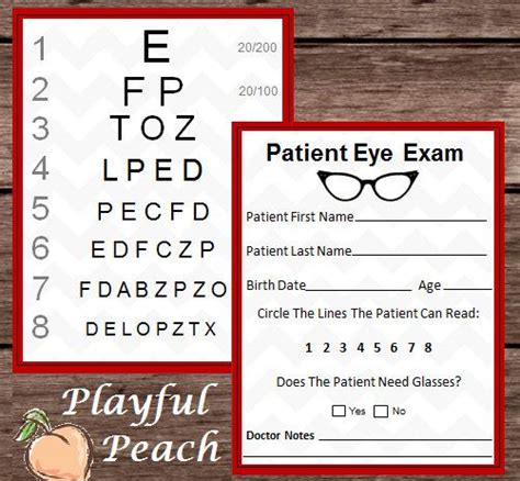Pretend Doctor Eye Chart And Patient Exam Check Up Kids
