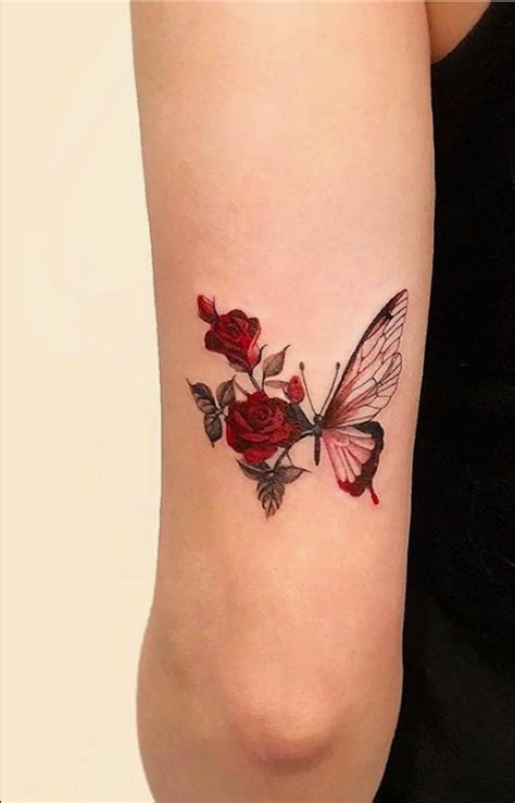 Roses And Butterflies Tattoo Designs