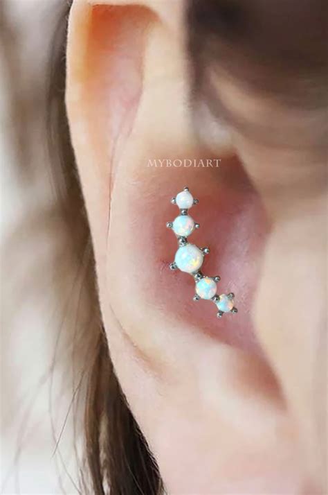 Tiva 5 Opal Helix Cartilage Earring Stud Cartilage Earrings Stud