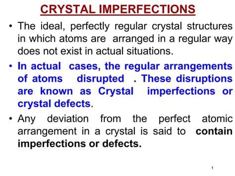 Crystal Imperfections Ppt