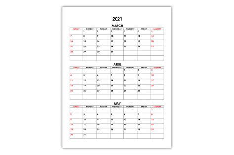 March And April 2021 Calendar Free Letter Templates