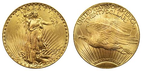 1927 Saint Gaudens Gold 20 Double Eagle With Motto In God 54 Off