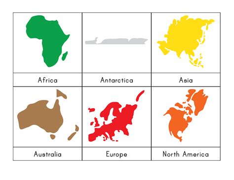 Map Of Continents Printable