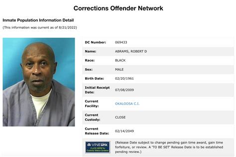 Florida Inmate Search Florida Department Of Corrections Offender Lookup