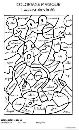 coloriage magique orthographe  Color