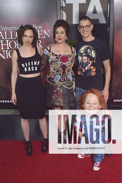 Fiona Dourif Jennifer Tilly Don Mancini And Chucky At The Opening The