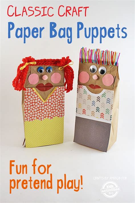 Classic Craft Making Paper Bag Puppets Kids Activities Paper Bag
