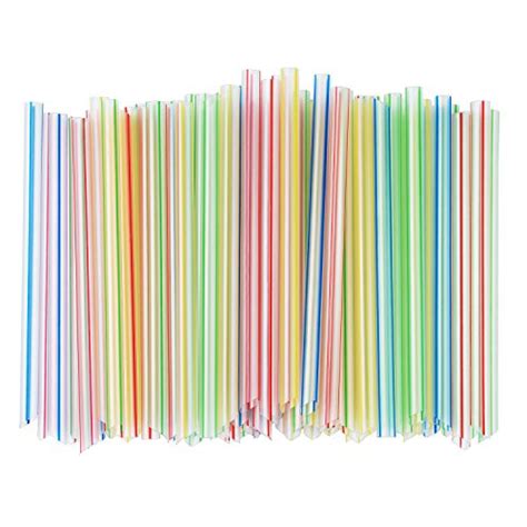 Alink Extra Wide Fat Boba Straws 12 Jumbo Plastic Striped Smoothie