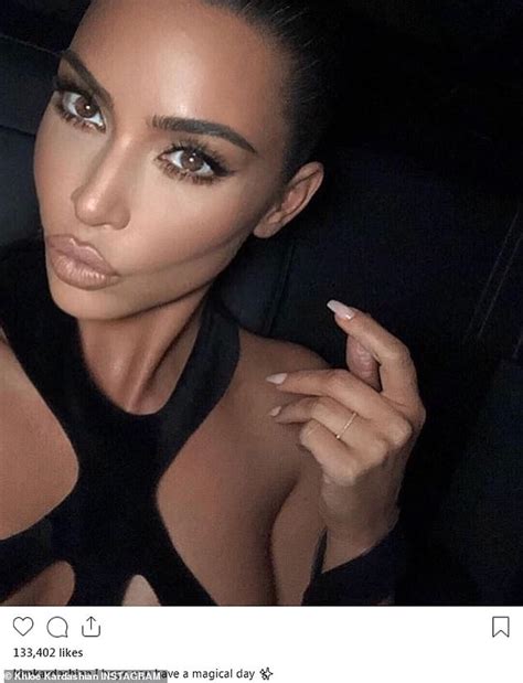Kim Kardashian Puckers Up In Flawless Snap As She Shows Off Gold Pieces For Kanye West S