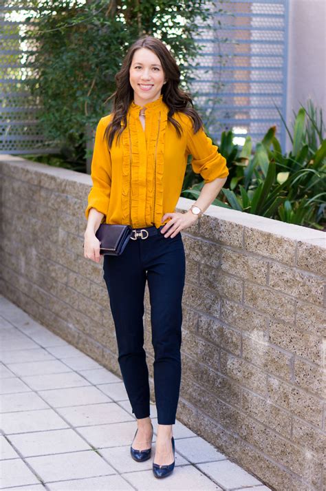 How To Wear Navy And Mustard Yellow Together 9 Affordable Tops
