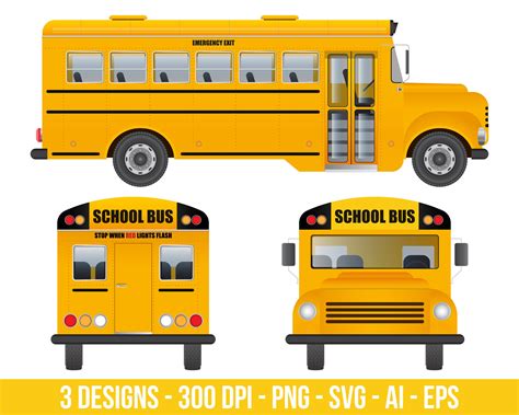 School Bus Clipart Set Digital Images Or Vector Graphics For Etsy School Bus Clipart Bus