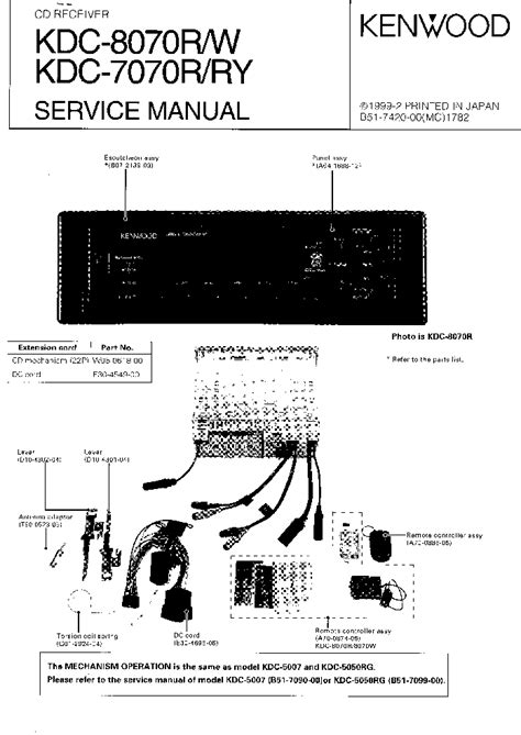 Archivo pdf 271 kb, 15 páginas. Kenwood Kdc-210u Wiring Diagram