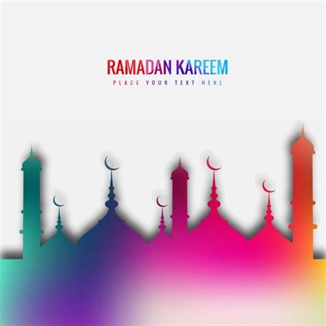 Colorful Ramadan Kareem Vecteur Gratuite