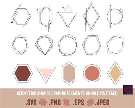 Geometric Shapes Svg Bundle Boho Decorative Elements Svg Boho