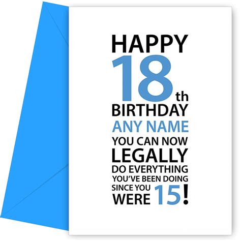 Buy Personalised 18th Birthday Card For Son Brother Friend Bff