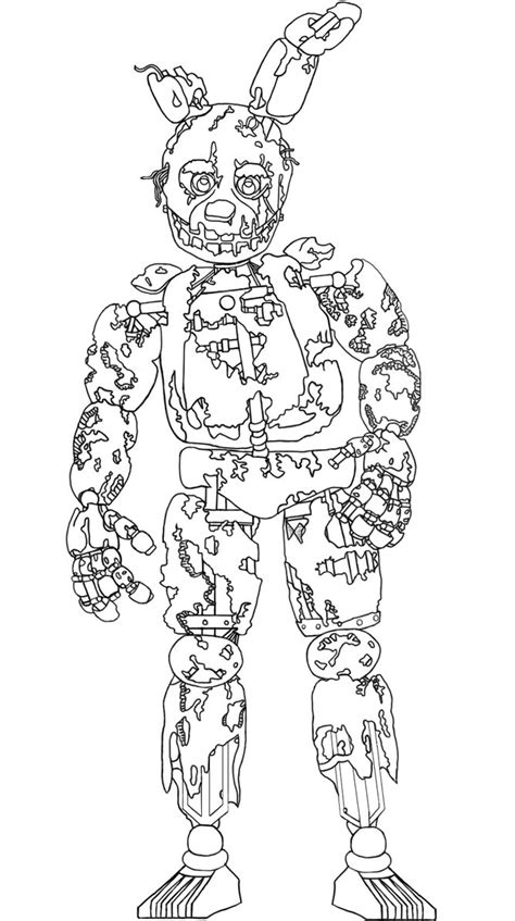 Spring Trap Five Nights Coloring Page Pages Sketch Coloring Page