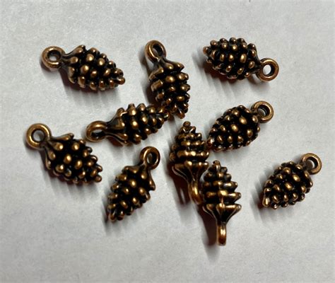 Pine Cone Charms Antique Copper Nature Inspired Pinecone Pendants