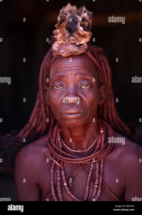 Portrait Of A Himba Tribe Woman Covered With Otjize Cunene Province