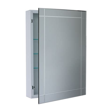 Surface mount medicine cabinets can be placed in any size bathroom and go with any style. Shop allen + roth 22.25-in x 30.25-in Frameless Bevel ...