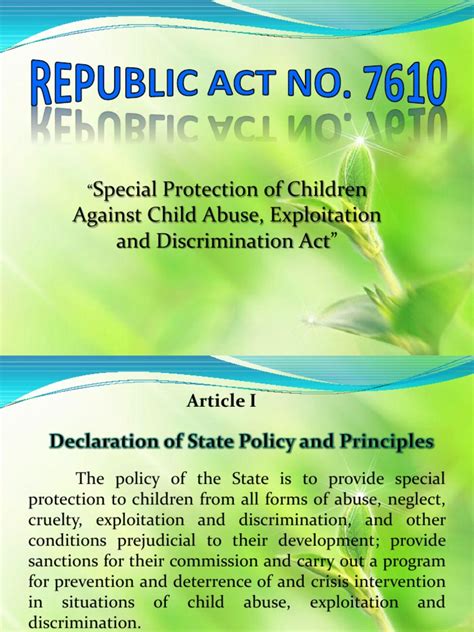 R A 7610 Child Abuse Child Custody