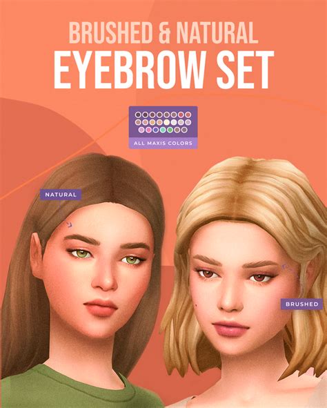 Brushed And Natural Eyebrow Set Twistedcat On Patreon Sims Sims 4