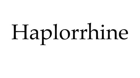 How To Pronounce Haplorrhine Youtube