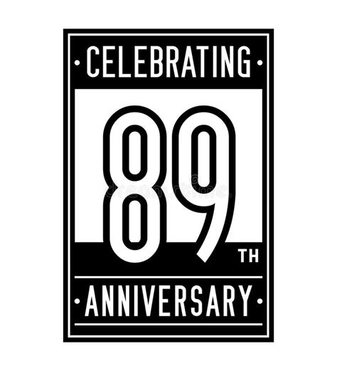 89 years celebrating anniversary design template 89th logo vector and illustration stock